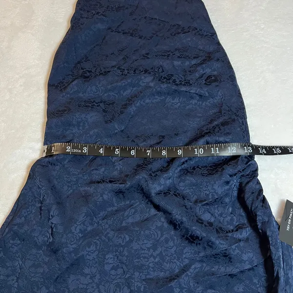 NEW Lulus Simply a Stunner Navy Jacquard Cowl Backless Mini Dress Size S Party - Image 13