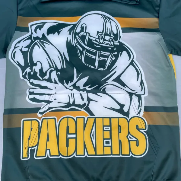 Green Bay Packers Green AOP Pullover Hoodie Sweater - Image 3