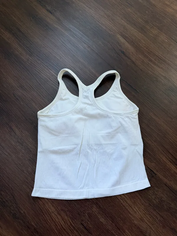 Forever 21 Women’s White Ribbed Workout Tank - Image 3