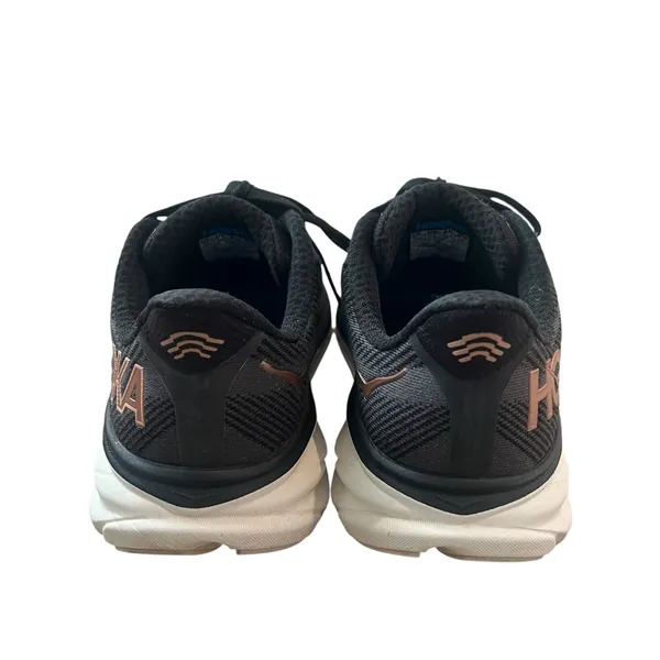 HOKA Clifton 9 Running Shoes Size 7 Wide Black Rose Gold Low Sneakers - Image 5