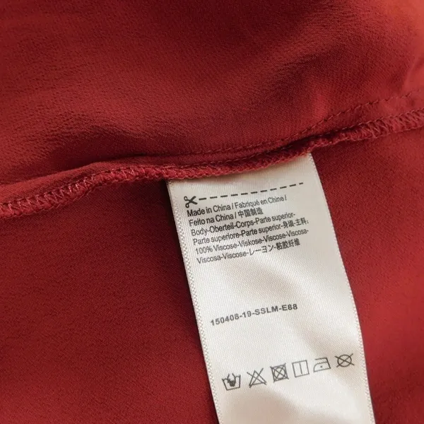 SCOTCH & SODA Maison Scotch Red Satin Wrap Dress Solid Party Cocktails Medium - Image 10