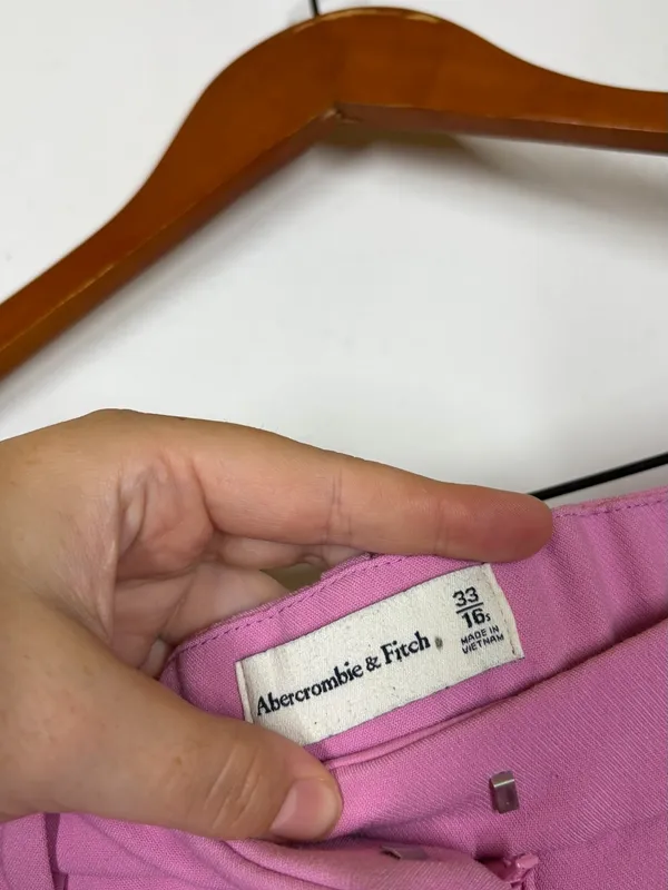 Abercrombie Bubblegum Pink Trouser Pant Size 33/16S SHORT - Image 6