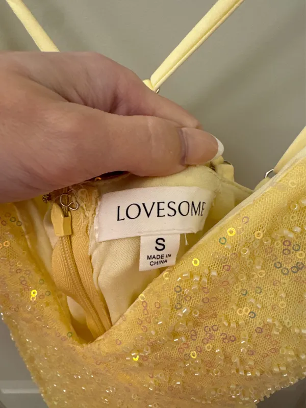 Yellow Sequin Dress - Image 2