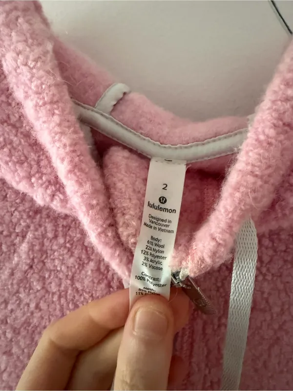 Lululemon So Sherpa Hooded Jacket in Heathered Pink Haze Size 2 Full Zip - Image 9