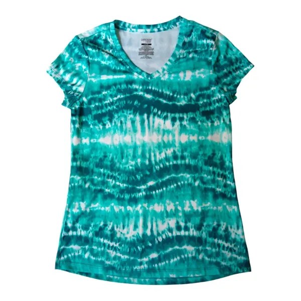 Danskin Now Women's T-Shirt Green/White Tie Dye Size Small - Image 2