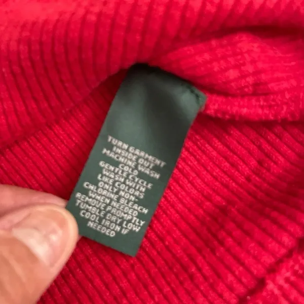 Lauren Ralph Lauren Womens Blouse Red Long Sleeve size S - Image 8