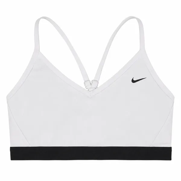 NIKE XL Small Dri-Fit Indy Light Support Sports Bra White Swoosh Logo Women's - Image 2