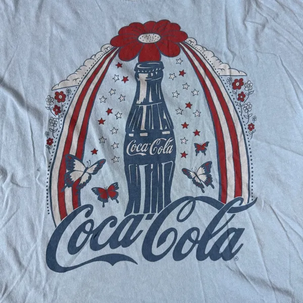 American Eagle Coca-Cola Oversized T-Shirt Red White Blue Women’s size XS - Image 2