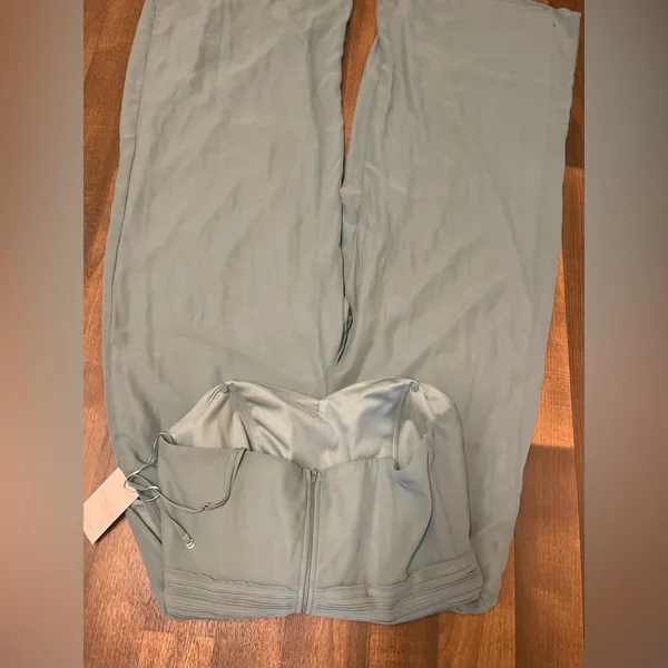 Birdy Grey Green Jumpsuit Wide-Leg High-Waisted - Image 11