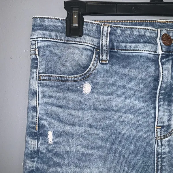 American Eagle Next Level Stretch Crop Jegging Distressed Ripped Blue Jeans 10 - Image 8
