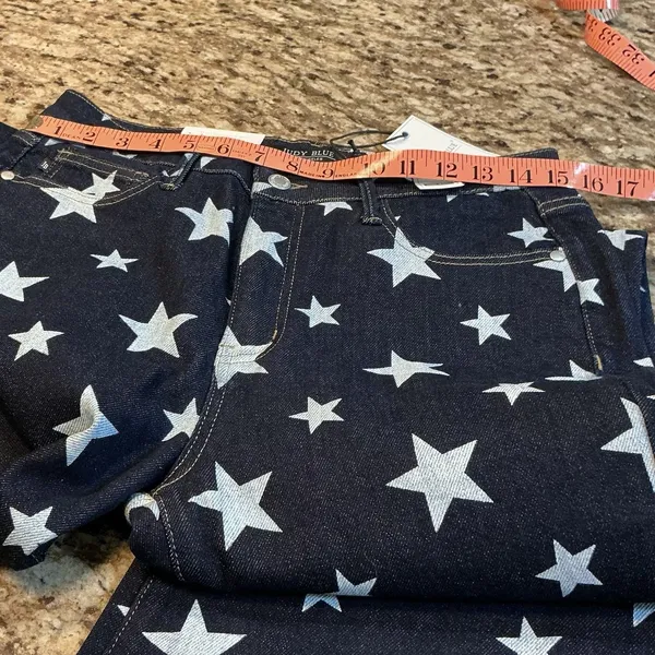 Judy Blue Star Print Flare Jeans Womens 9/29 High Waist Dark Blue JB88662 NWT - Image 11
