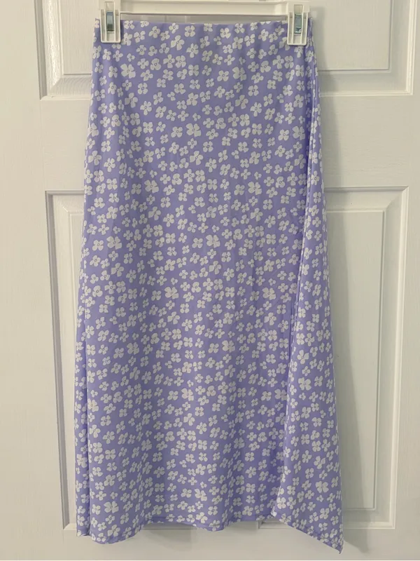Princess Polly Lavender Floral A-Line Midi Skirt - Image 4