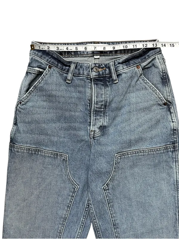 Abercrombie & Fitch Curve Love The Dad High Rise Double Knee Straight Jeans Sz 4 - Image 6