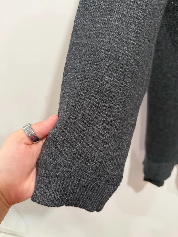 Old Navy Charcoal Gray Oversized Knit Tunic Sweater Side Slits Size XXL - Image 4