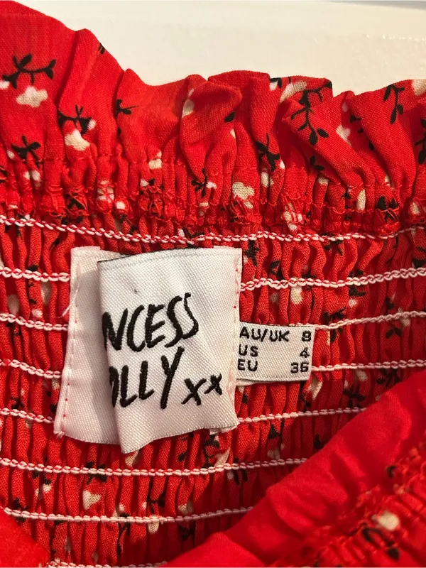 Princess Polly Gracie Babydoll Red Dress Size 4 - Image 5