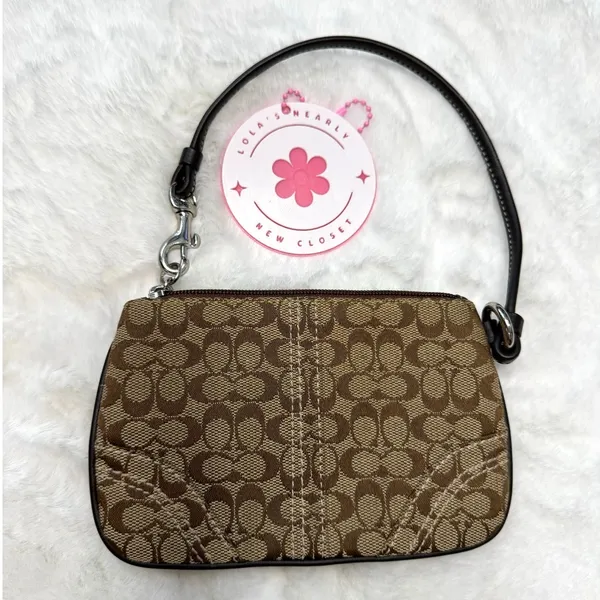 y2k Coach Brown Signature Wristlet - Image 2
