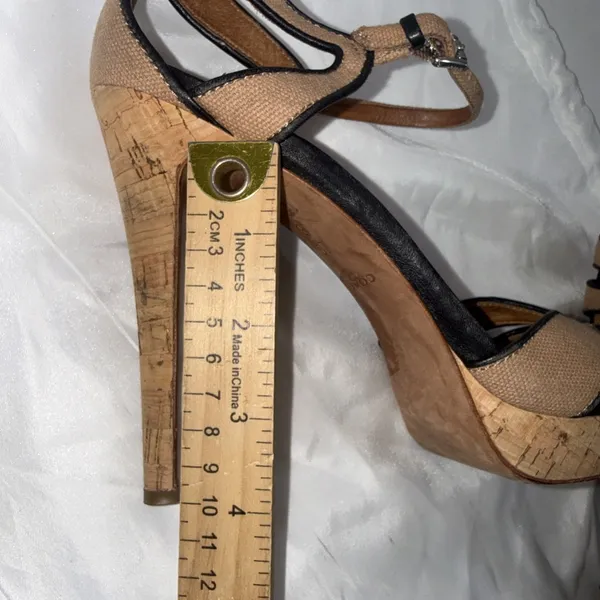Coach Black Brown Platform Sexy Open Toe Strappy Dancer Stiletto Heel Sandal 10 - Image 6