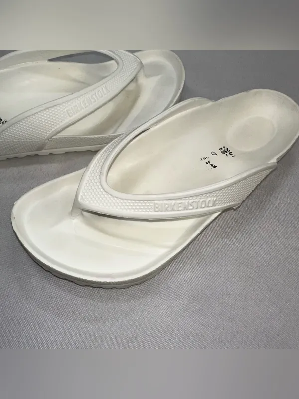 Birkenstock White Rubber Toe Post Thong Size 8 Women Size 6 Men - Image 6