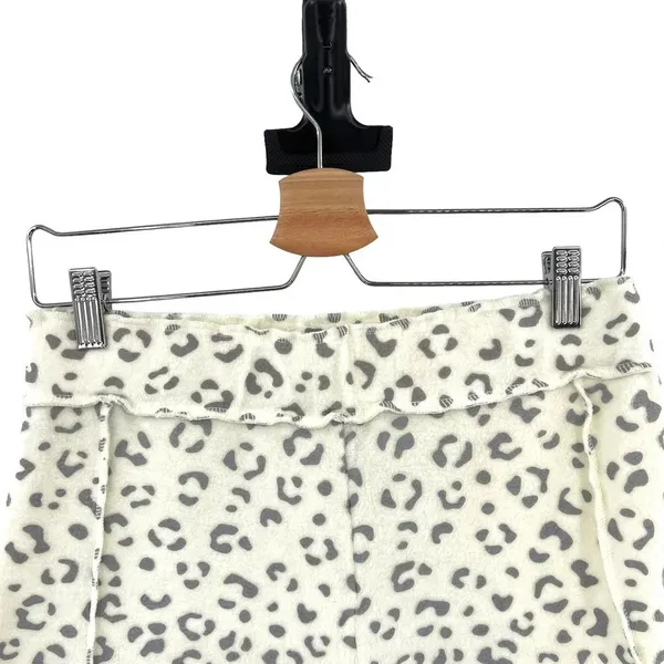 Free People Rain Check Lounge Shorts Leopard Print Cream Gray‎ Size Large - Image 3