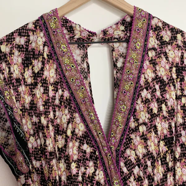 Poupette St. Barth Women's Boho Pink Fressia Amora Romper Size Small - Image 10