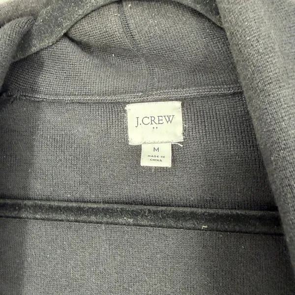 J.Crew Chelsea Cardigan Womens Large Black Open Front Knit Longline Sweater - Image 5