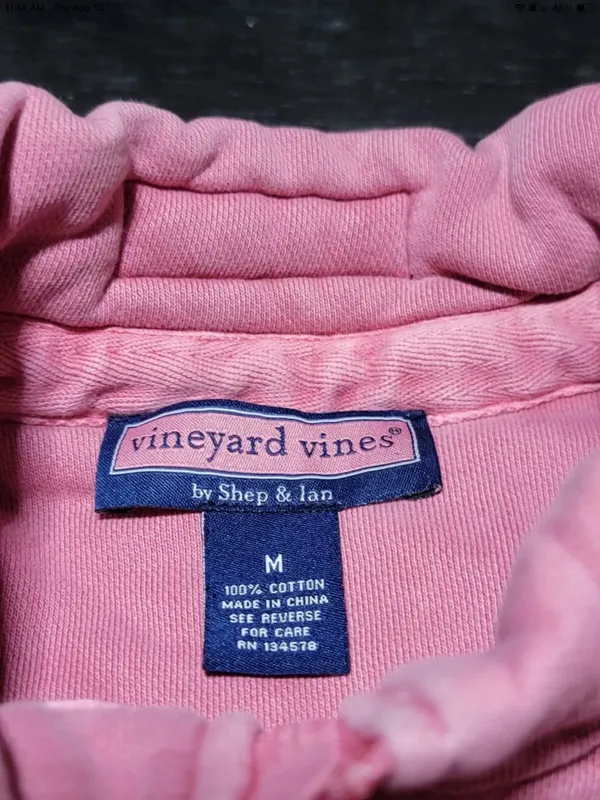 Vineyard Vines Women's 1/4 Zip Pullover Sweatshirt Size Medium - Pink - Image 4