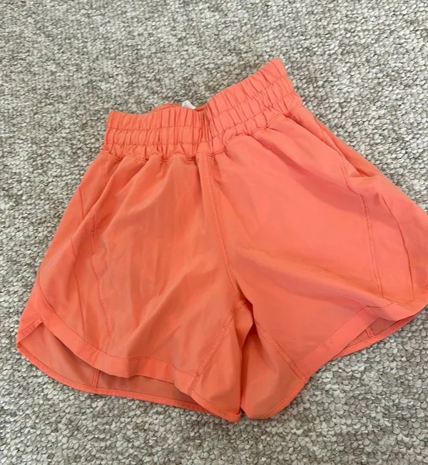 Lululemon Track That Short 5” High Rise in Coral Kiss - Image 2