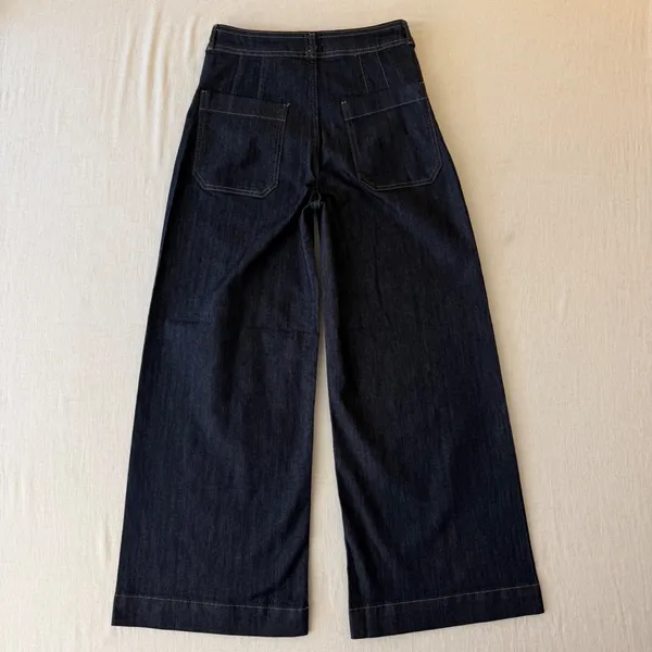 Maeve Ettie High-Rise Crop Wide-Leg Jeans Women 29T Dark Wash Indigo NWOT - Image 3