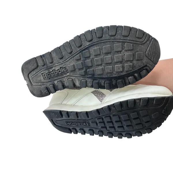 Reebok Women's 8.5 White Sneakers Royal Glide Platform‎ Leopard Print - Image 8