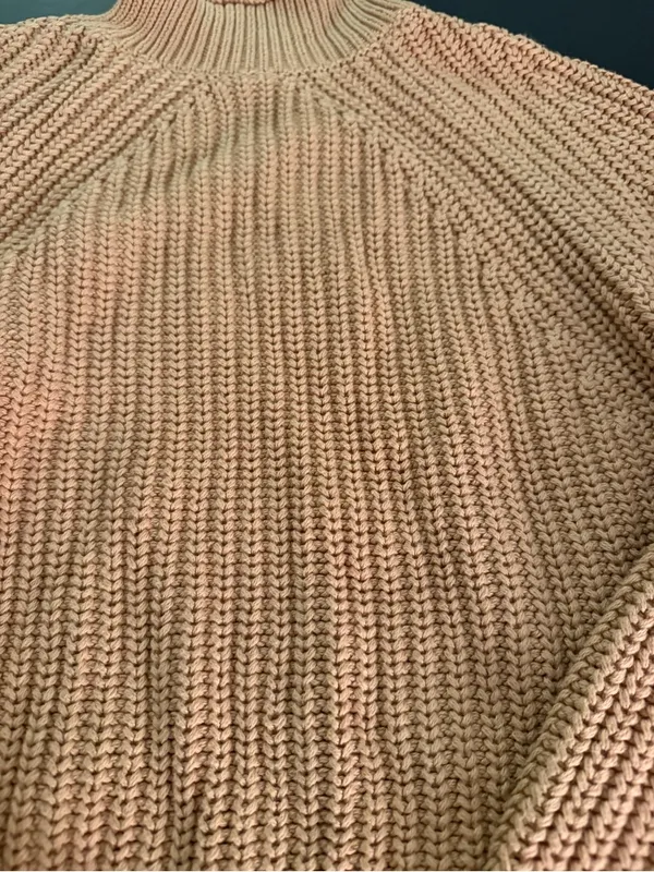 J. Crew Beige Ribbed Mock/Roll-Neck Women's Sweater Size Small - Image 2