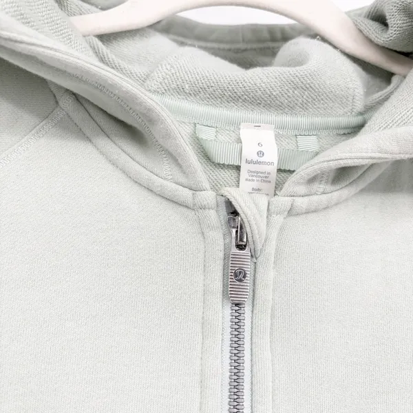 Lululemon Womens Cotton‎ Sea Breeze Cool & Collected Zip Hoodie Jacket Size 6 - Image 2