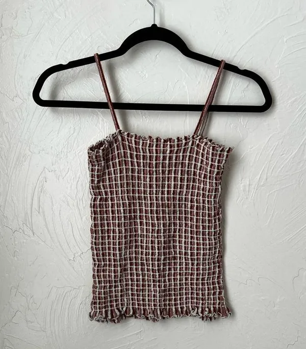 Madewell Jacquard smocked tank top in stripe▪️size XS - Image 7
