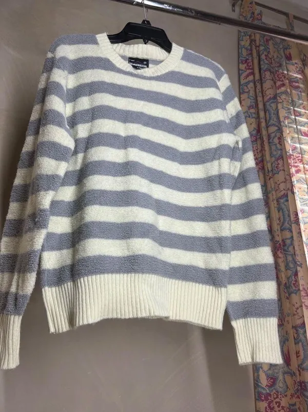 Vintage PulloverDimension By Milford Womens cream &grey|USA Made Crewneck|Size:M - Image 8