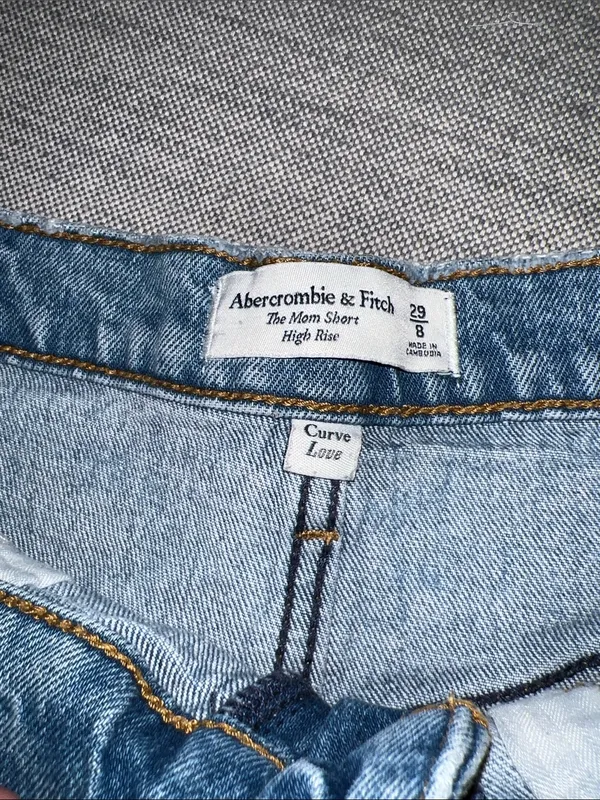 Abercrombie & Fitch Black Distressed High-Rise Denim Shorts 90s relaxed cutoff 8 - Image 2
