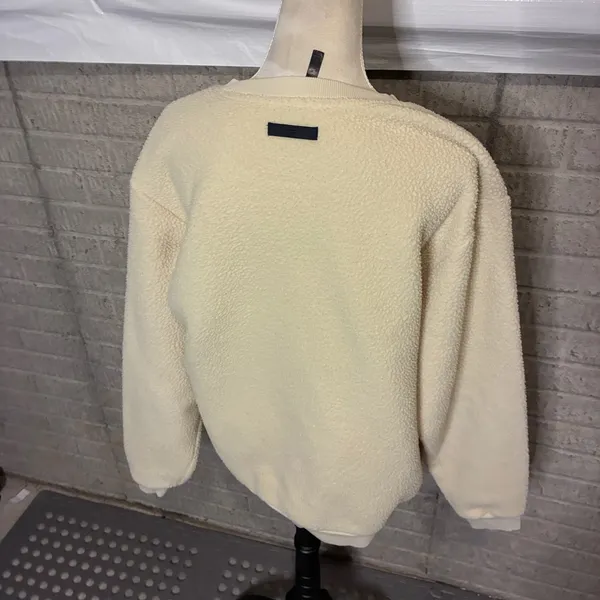 Fabletics Womens Sherpa Fleece Sweatshirt‎ Cream Off White Pullover XL - Image 2