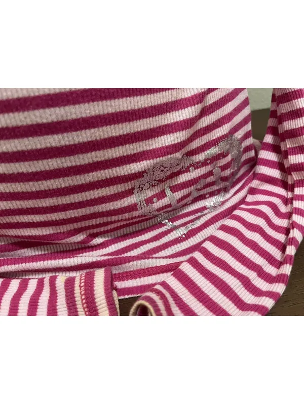 l.e.i. Vintage Long Sleeved Henley Pink Striped Y2K Shirt L - Image 4