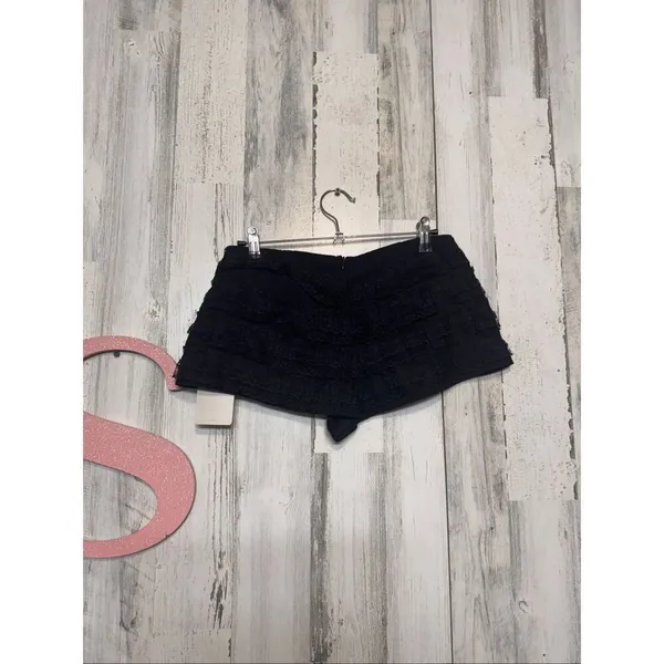 Musera Black Ruffle Lace Shorts XS – Layered Mini Shorts, Stretch Waist, Dressy - Image 3