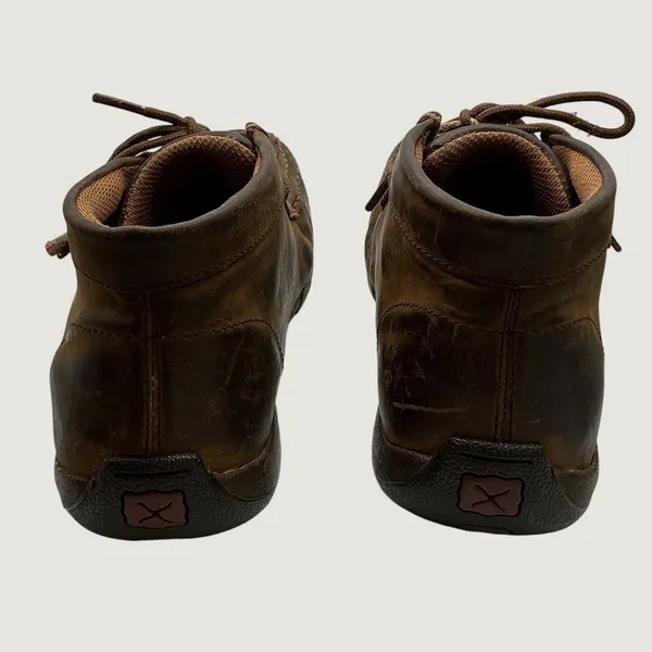 Twisted X Women WDMST01 Brown Leather Steel Toe Driving Moc Work Boots 7W - Image 5