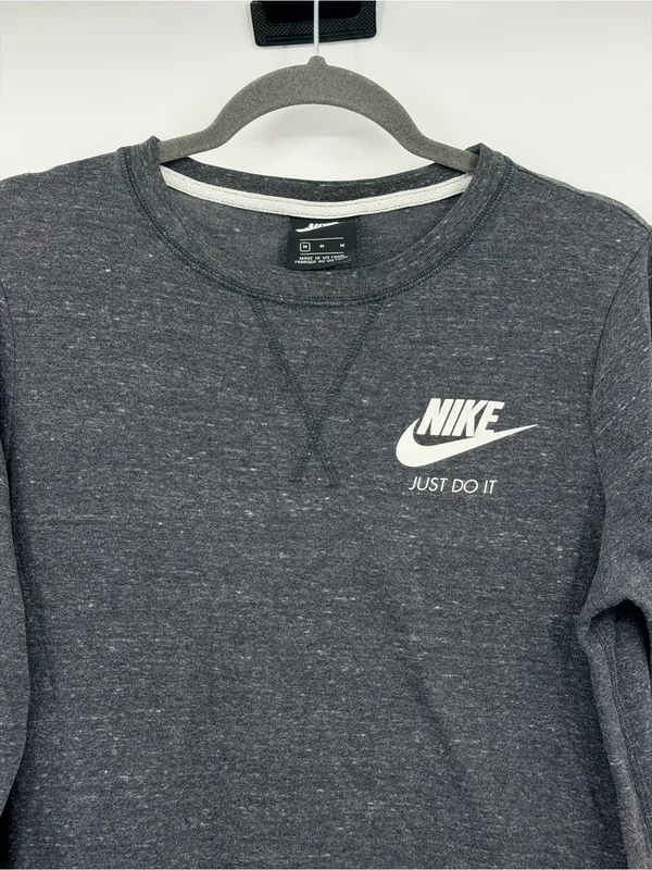 Nike Sportswear Gym Vintage Long Sleeve T Shirt Dress Gray Medium AA2015‎ - Image 4