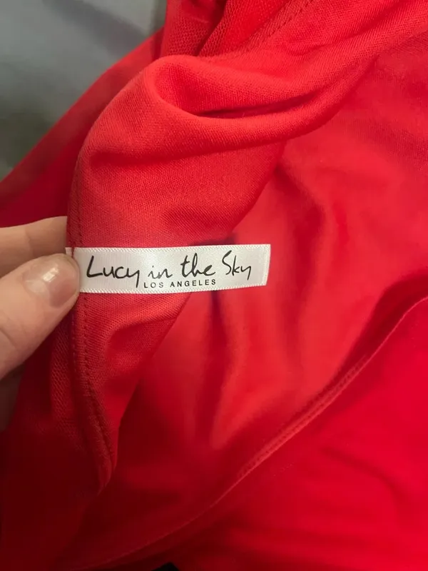 Lucy in the Sky Red Mini Dress One-Shoulder - Image 4