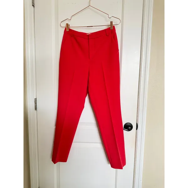 L'Agence Trousers Women Size 4‎ Red Slim Straight Leg Stretch Dress Pants - Image 2