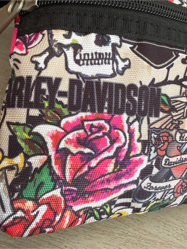 Harley-Davidson® X-Body Tattoo Art Crossbody Bag Sling Purse Skulls Flowers - Image 3