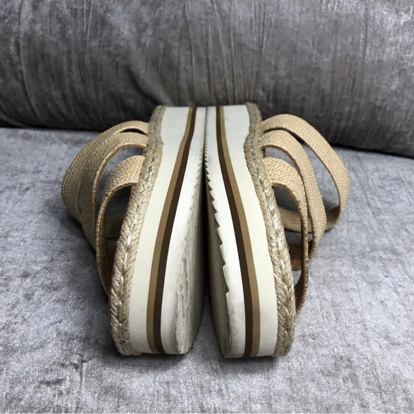 Universal Threads Beige 3 Textile Strap Platform Wedge Sandals 9.5 Espadrille - Image 7