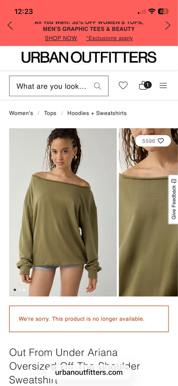 Urban Outfitters Off the Shoulder Sweatshirt - Image 2