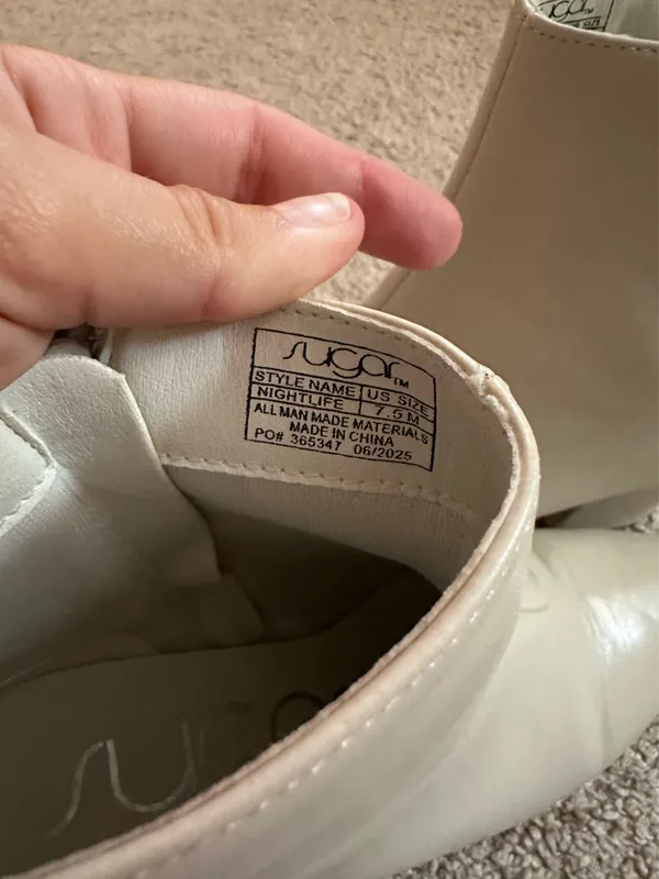 White Booties Size 7.5 - Image 6