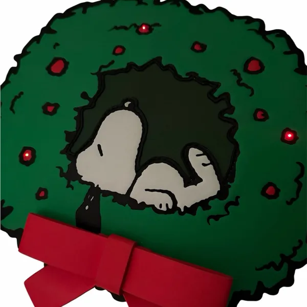 Loungefly Peanuts Snoopy Woodstock Light Up Christmas Wreath Crossbody Bag - Image 6