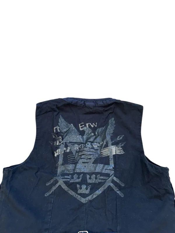Vintage Guess Blue Velour Vest Y2K Steampunk Indie Sleaze 90s Grunge Goth - Image 6