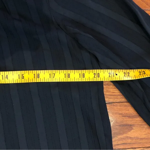 Ann Taylor Black Pleated Blouse with Ruffle Trim Women's Small - Image 7