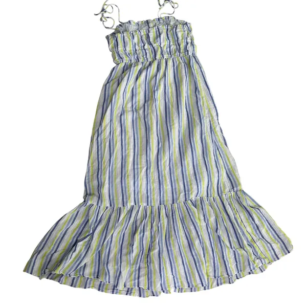 Aerie $78 breezy button down maxi dress beach‎ boho tiered coastal 2022 medium - Image 4