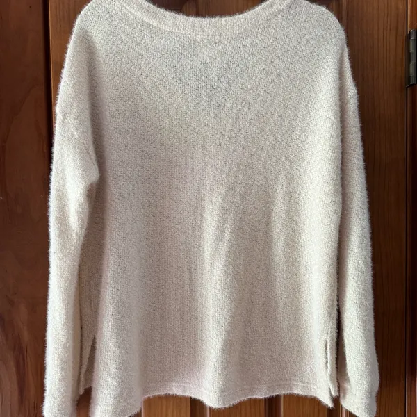 Blu Pepper Cozy Life Pullover Button Sweater Women’s Medium Ivory Cozy V Neck - Image 4